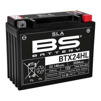 Pièces Quad & Motos - Electrique - Batterie BS BATTERY SLA sans entretien activé usine - BTX24HL/B50-N18L-A/A2/A3