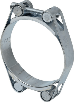 Pièces agricoles - Fasteners - Collier de serrage, 90-100 mm double boulon, double bande DIN912 zingué Kramp