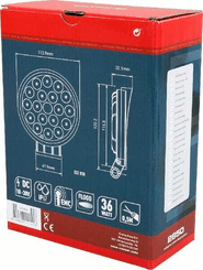 Pièces agricoles - Eclairage - Phare de travail LED rond 36W 2850lm, 10/30V, Ø 113.9mm, faisceau large 18 LED Kramp
