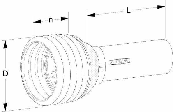 Pièces agricoles - Transmission - Protection de transmission moitié extérieure - standard PG20 Ø185 tube Ø92, L : 1000mm Walterscheid