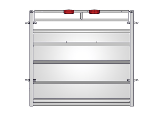 Materiels - Accessoires 70Kg-100Kg - BARRIERE -R- TOLEE FIXE AVEC LISSE RABATTABLE L.2M V2