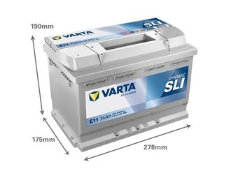 Pièces agricoles - Eclairage - Battery 12V 74Ah 680A E11 VARTA Dynamic SLI