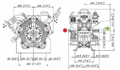Pièces agricoles - Pièce Pulvérisateur - Pompe, Poly 2240-VD, Bertolini
