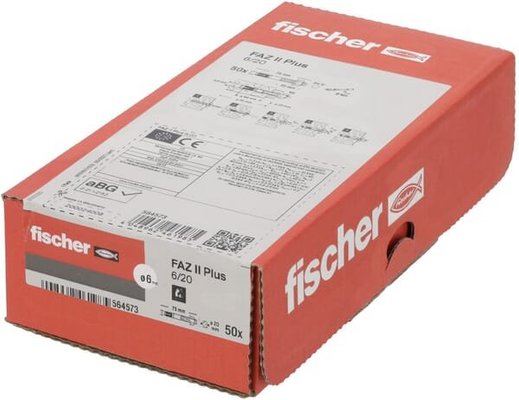 Pièces agricoles - Fasteners - FISCHER FAZ II PLUS 6/20 EV (6X75) 50 pièces