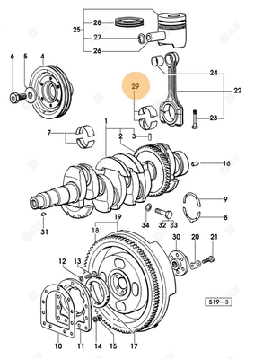 Pièces agricoles - Pieces moteur - DEMI-COUSS.DE BIELLE Deutz-Fahr origine