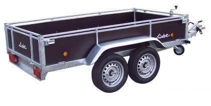 Materiels - Remorque voiture - REMORQUE COTES BOIS 251x133x40 freinée 2 essieux PTAC : 1300 kg
