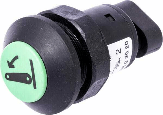 Pièces agricoles - Electricité - Interrupteur poussoir, relevage, rond, vert