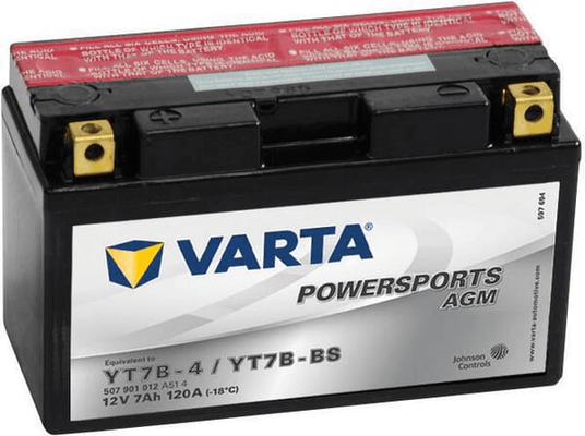 Pièces agricoles - Eclairage - Batterie 12V 7Ah 120A AGM Sports motorisés VARTA