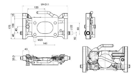 Pièces agricoles - Tracteur pièce adaptable - Plaque adapt. 311 mm H160