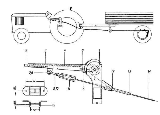 Pièces agricoles - Pièce divers - Levier de frein à main cpl.