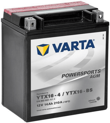 Pièces agricoles - Eclairage - Batterie 12V 14Ah 210A AGM Sports motorisés VARTA