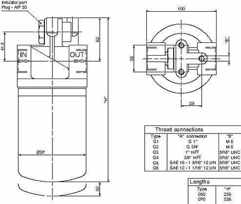 Pièces agricoles - Hydraulique - Filtre retour 16-P25-T2 1"