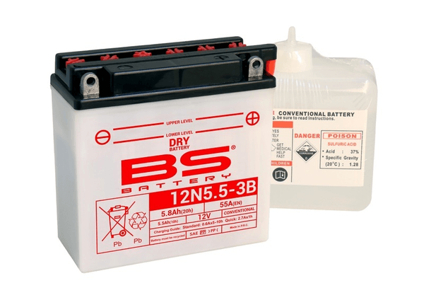 Pièces Quad & Motos - Electrique - Batterie BS BATTERY conventionnelle avec pack acide - 12N5.5-3B