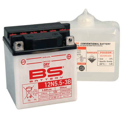Pièces Quad & Motos - Electrique - Batterie BS BATTERY conventionnelle avec pack acide - 12N5.5A-3B