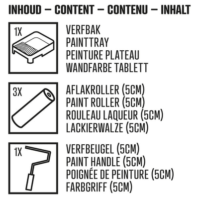 Chimie - Chimie divers - Rouleau Paintset, III star, mousse F droite 5cm, 5Pcs