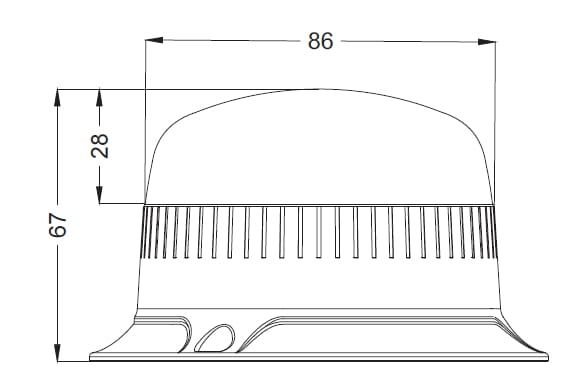 Pièces agricoles - Eclairage - Gyrophare LED, profil bas, 15 W, 12-24 V, vert, à visser, Ø 86 mm x 67 mm