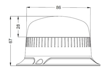 Pièces agricoles - Eclairage - Gyrophare LED, profil bas, 15 W, 12-24 V, vert, à visser, Ø 86 mm x 67 mm