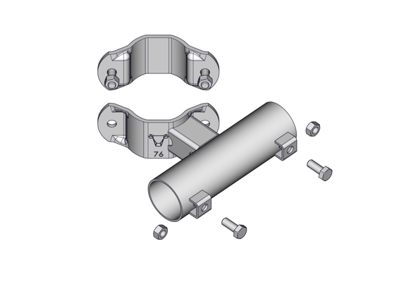 Materiels - Matériel d'élevage - autre - BRIDE TREFLE D.76MM SUPPORT TUBE 49MM COMPLETE