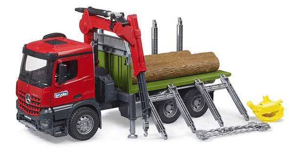 Loisirs - Jouets - Camion à bois MB Arocs avec grue de chargement, grappin, 3 coffres