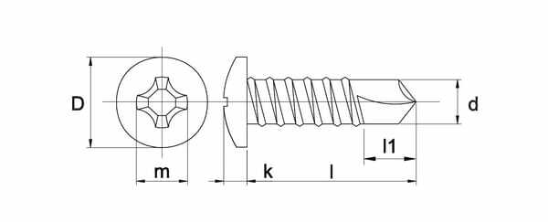 Pièces agricoles - Fasteners - Vis auto-perforante 4.8x25mm PH2, DIN 7504 Kramp