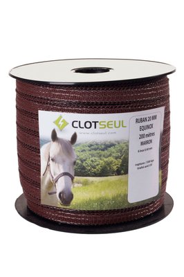 Pièces agricoles - Cloture,Jardin & Sylviculture - RUBAN EQUINOX 20 mm MARRON 200 M- 6 INOX 0.40