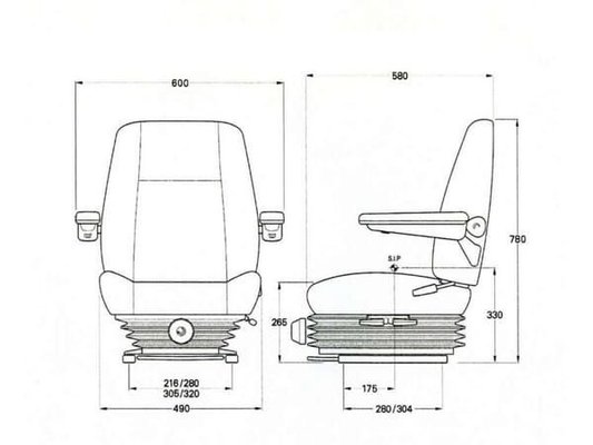 Pièces agricoles - Pièce divers - Siège KAB 411 pour camion, suspension mécanique en tissu