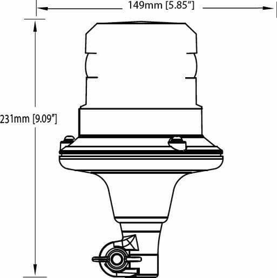 Pièces agricoles - Eclairage - Gyrophare argent flexible Mât DIN LED 12/24V