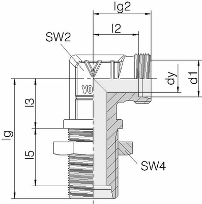 Pièces agricoles - Hydraulique - Coude passe cloison 10L