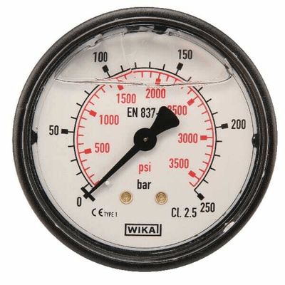 Pièces agricoles - Hydraulique - Manomètre Ø63 0-250bar ¼" ar.