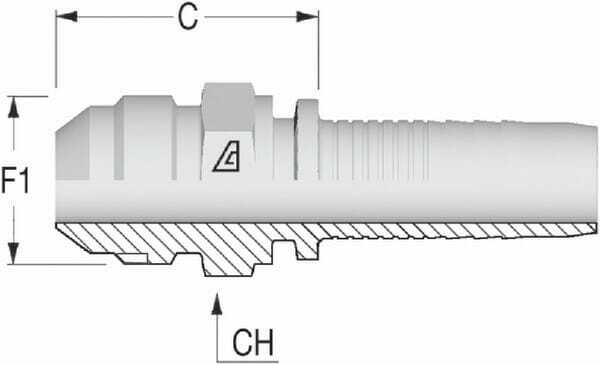 Pièces agricoles - Hydraulique - Raccord à sertir DN08-3/4 JIC