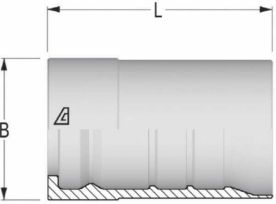 Pièces agricoles - Hydraulique - Jupe à sertir Ø82x108mm DN50 acier / zingué / blanc passivé Alfagomma
