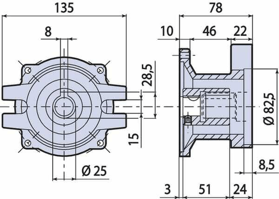 Pièces agricoles - Pièce Pulvérisateur - Lanterne 202/252-OMP/OMR 25 mm