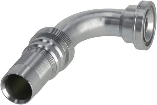Pièces agricoles - Hydraulique - Raccord à sertir 4SH-DN32 avec flasque ø47,6 mm 90°