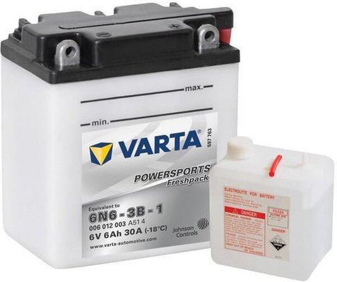 Pièces agricoles - Eclairage - Batterie 6V 6Ah 30A Sports motorisés Freshpack VARTA