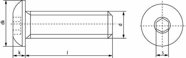 Pièces agricoles - Fasteners - Vis tête bombée 6 pans creux M8x30 inox A2
