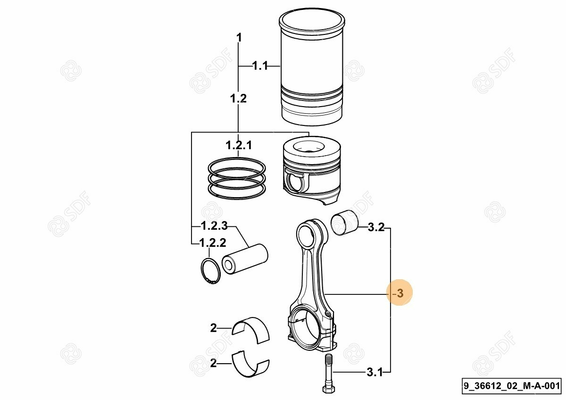 Pièces agricoles - Pieces moteur - BIELLE
