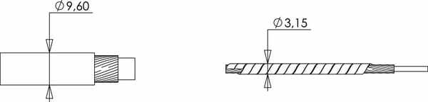Pièces agricoles - Hydraulique - Câble avec rotule 3500 mm