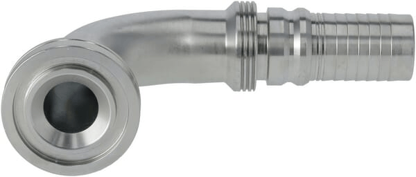 Pièces agricoles - Hydraulique - Raccord à sertir 4SH-DN25 avec flasque ø47,6 mm 90°