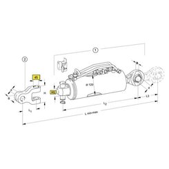 Pièces agricoles - Tracteur pièce adaptable - Barre de poussée hydraulique cat.3, Ø120