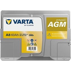 Pièces agricoles - Eclairage - Battery 12V 60Ah 680A A8 VARTA Dynamic AGM