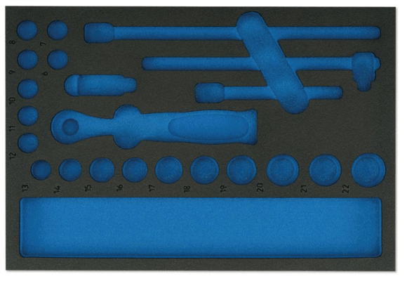 Equipement d'atelier - Equipement d'atelier divers - MOUSSE NU DOUILLES 3/8 22 PCES