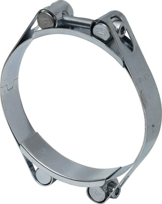 Pièces agricoles - Fasteners - Collier de serrage, 115-125 mm double boulon, double bande DIN912 zingué Kramp