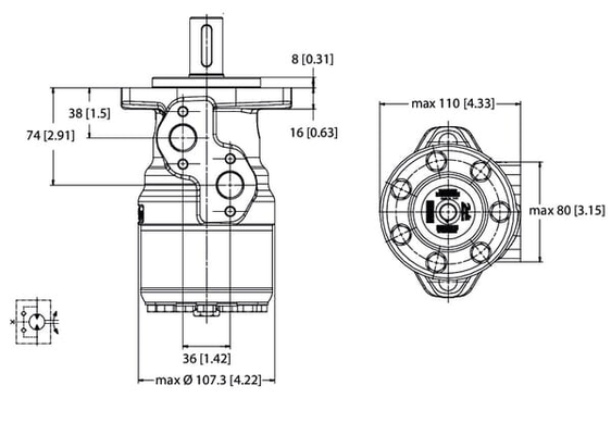 Pièces agricoles - Hydraulique - Moteur orb., arbre Ø 1" Z6 A2