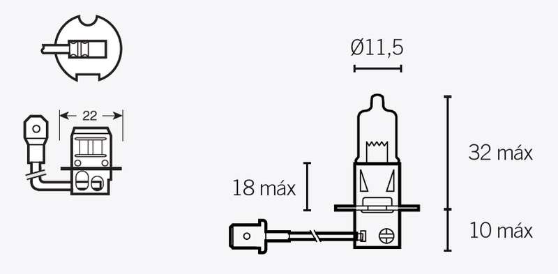 Pièces Quad & Motos - Electrique - Ampoule V PARTS H3 12V 55W