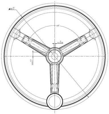Pièces agricoles - Eclairage - Volant Ø380mm PP017 PVC