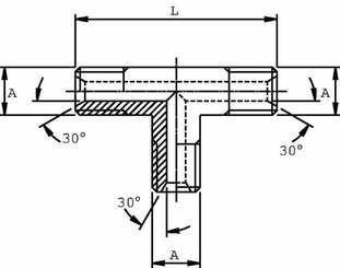 Pièces agricoles - Hydraulique - Raccord T male BSP 1