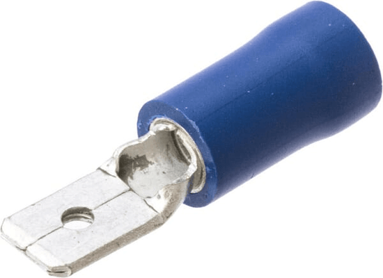 Pièces agricoles - Eclairage - Fiche plate mâle, bleu, 1.5-2.5 mm², 4.8x0.8mm, 100 pcs