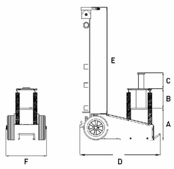 Pièces agricoles - Outils atelier - Cric pneumatique 24 t