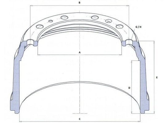 Pièces agricoles - Pièce divers - Tambour de frein 400x80, (220/275/8) largeur 115mm, cercle de boulonnage Ø 21,5