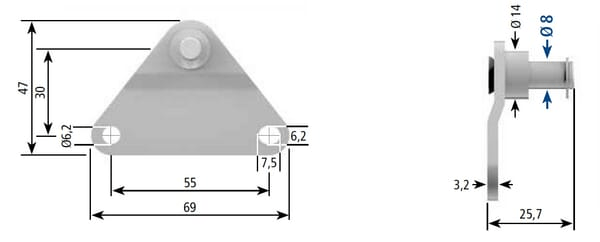 Pièces agricoles - Pièce divers - Support pour ressorts à gaz et amortisseurs